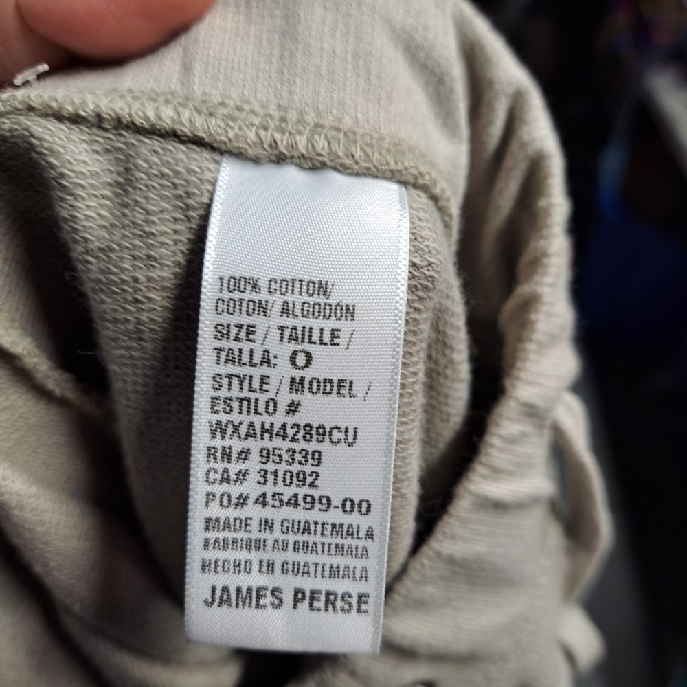 STANDARD James Perse French Terry ‎ Waist Elastic Shorts in Beige SZ 0 NWOT - Picture 9 of 9